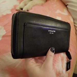 REDUCED MUST GO Black leather coach wallet